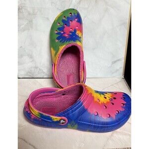 Paint Splatter Pink Crocs W12/ M10